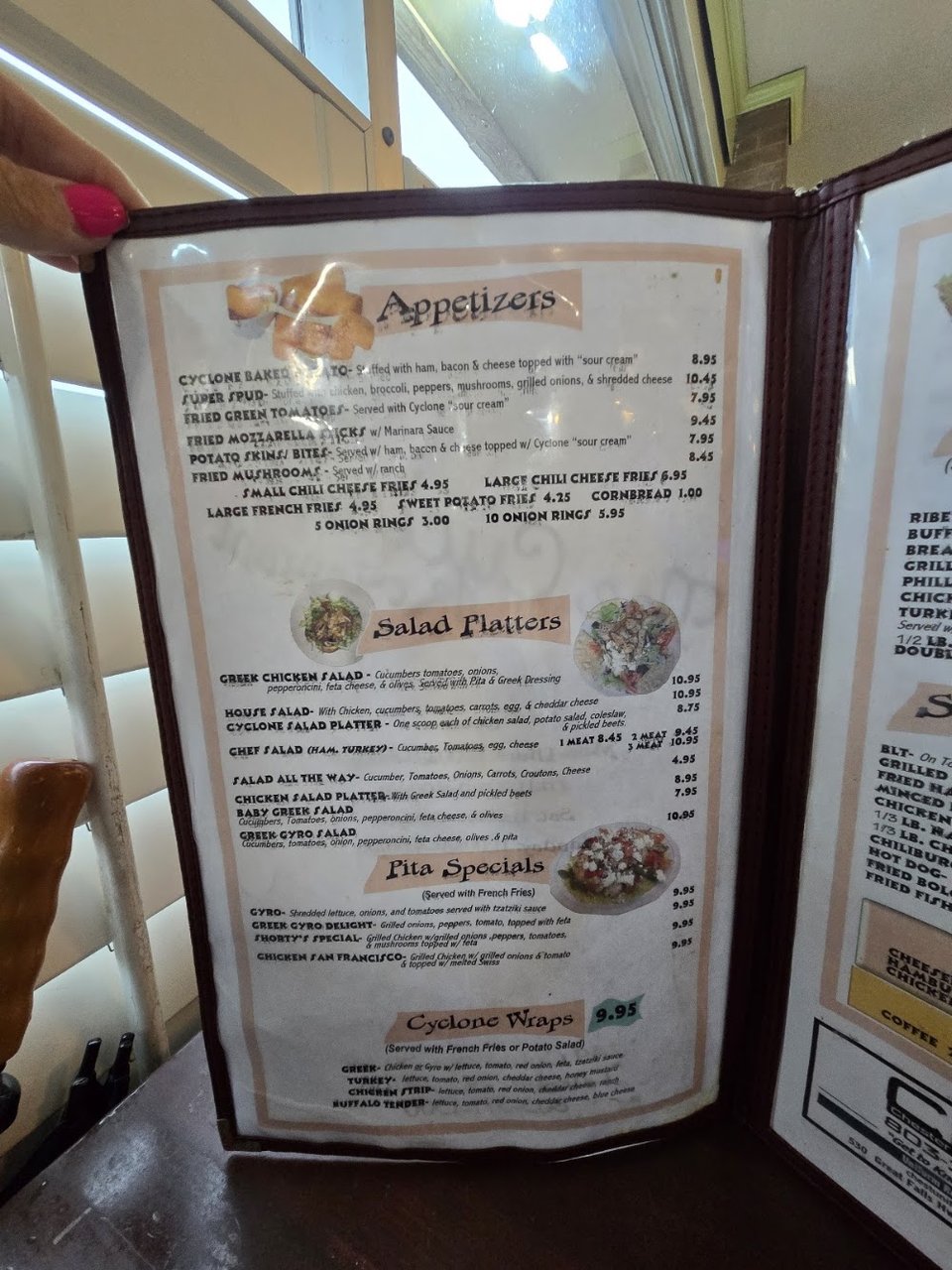 Assorted dishes served at an American restaurant.